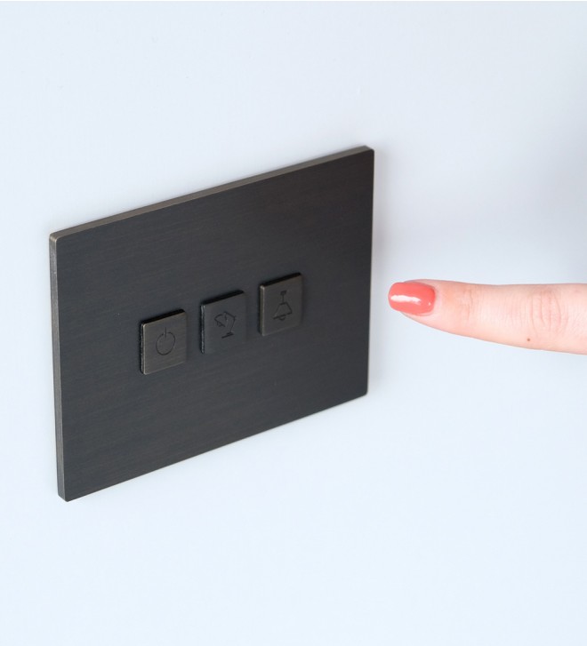 Placas interruptores con botón y USB