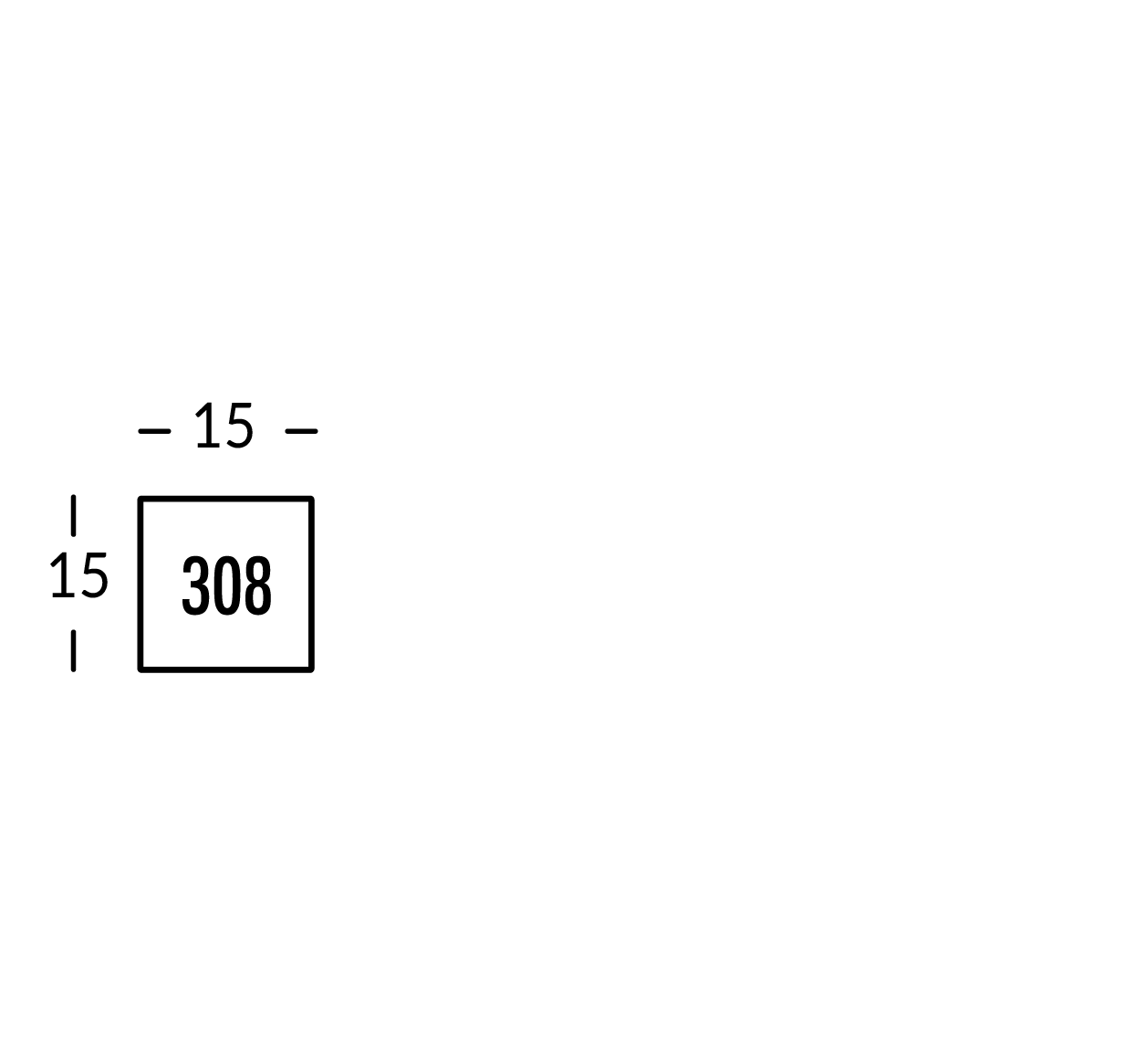 Línea de señalización en hierro negro de 2mm con letras en relieve de 5mm