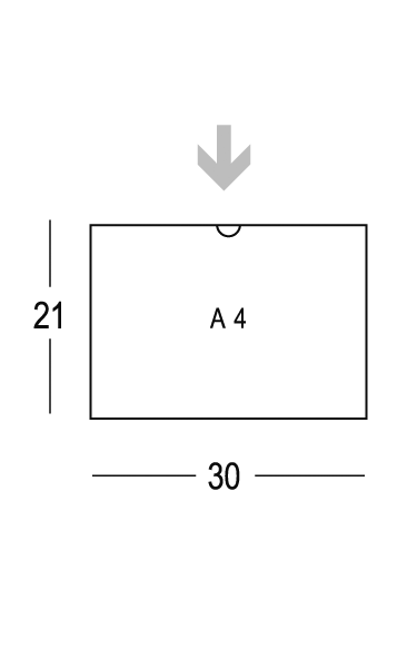 Exhibidor de plexiglas para los planos de las plantas, formato A4 horizontal.