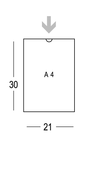 Exhibidor de plexiglas para los planos de las plantas, formato A4 vertical.